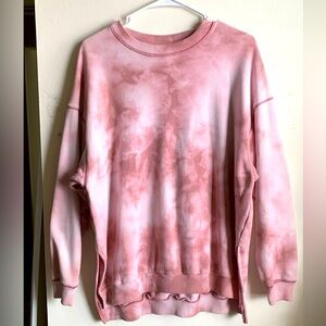 American eagle, pink tye die, split hem, oversized sweater, size XS